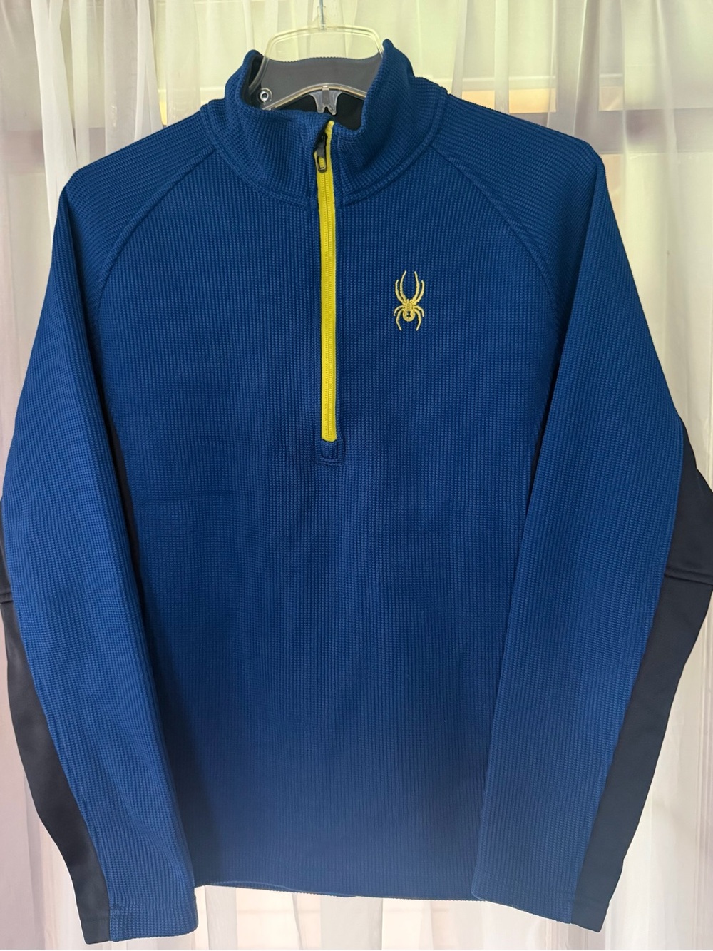 Spyder Active Outbound Blue/Yellow Half Zip Mock Neck Sweater